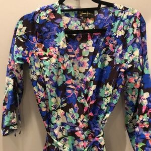 Yumi Kim Floral Wrap Dress 3/4 sleeves